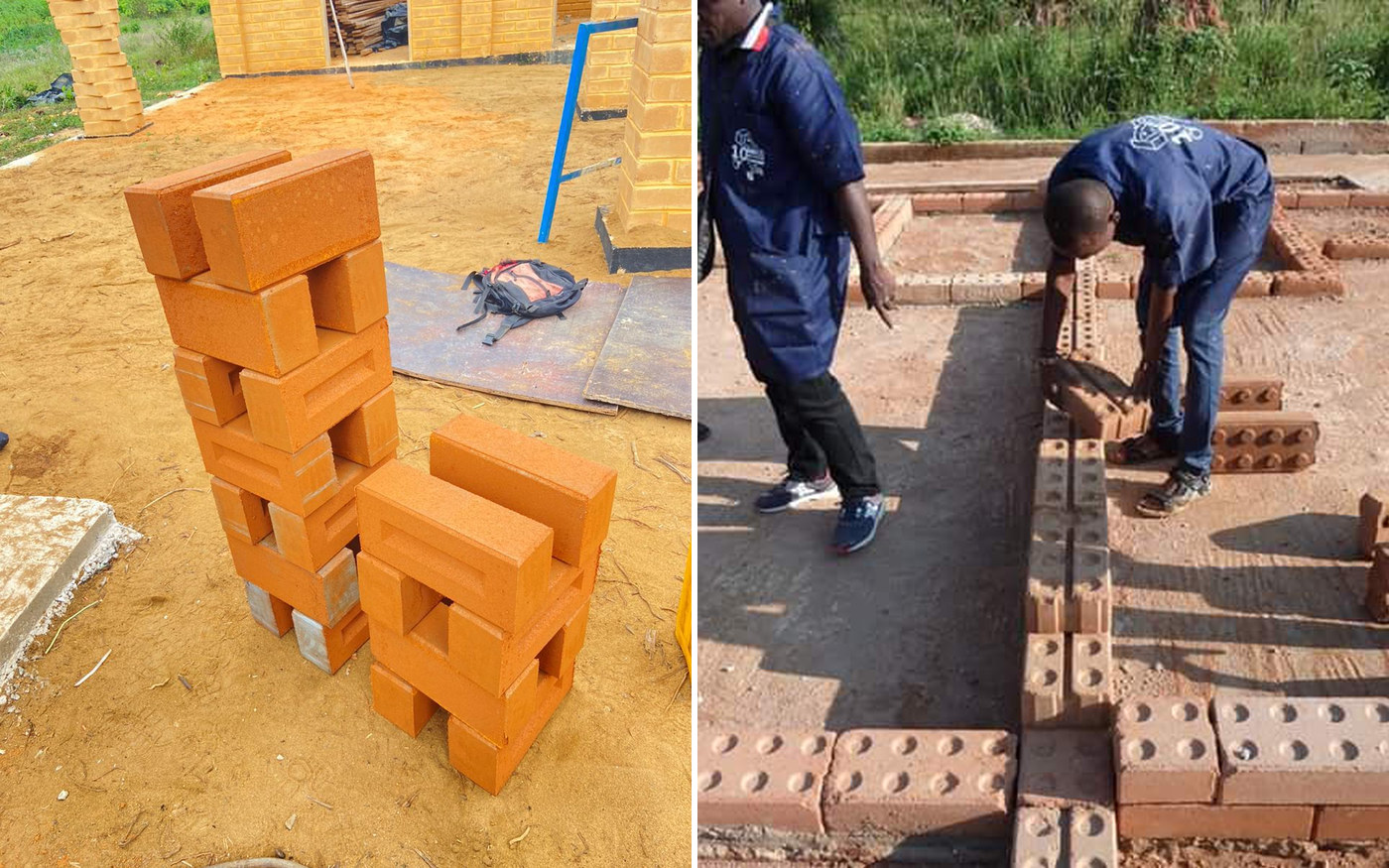 Écoconstruction, briques de terre comprimée